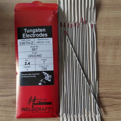 WELDCRAFT Tungsten 2 4 Mm Jarum Argon Jarum Las Argon Stainless 2 4mm