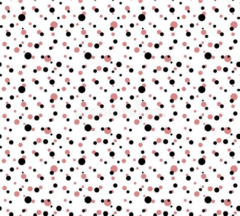 Black And Pink Polka Dots With On White Background Stock Illustration