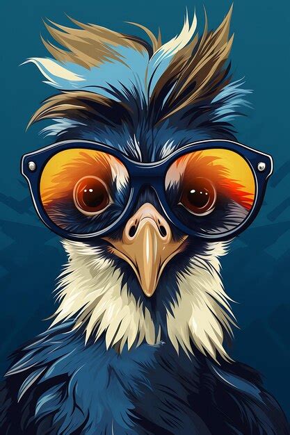 Premium Ai Image Portrait Of Bird Wearing Sunglasses With Swag Pose