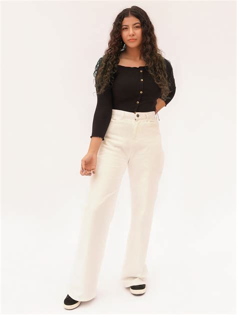 white wide leg jeans club