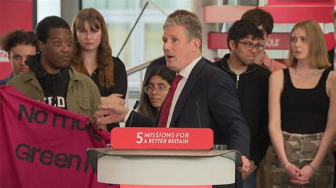 Climate protesters interrupt Sir Keir Starmer speech | UK News | Sky News