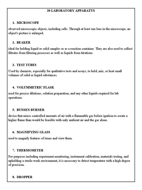 Lab Apparatus | PDF