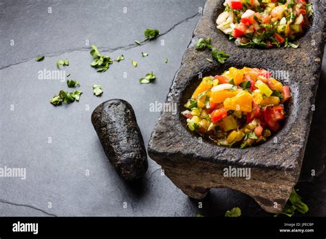 Famous Mexican Sauces Salsas Pico De Gallo Salsa Bandera Mexicana In