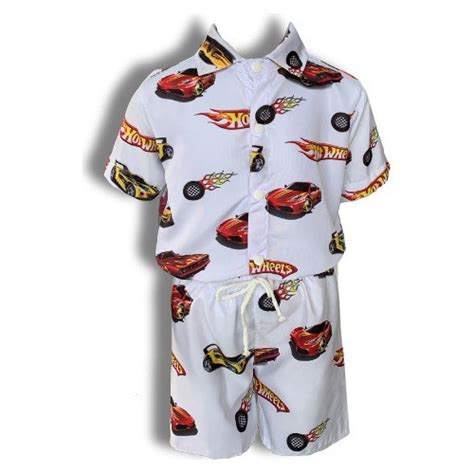 Conjunto Mauricinho Hot Wheels Carros Camisa E Bermuda Shopee Brasil