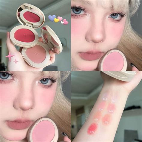 HERORANGE Monochrome Blush Contour Powder Rose Peach Natural Brighten Face Cheek Blusher Nude