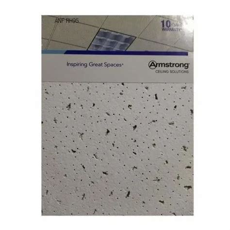 White ANF RH95 Armstrong Fiber False Ceiling Thickness 15 Mm 600 X