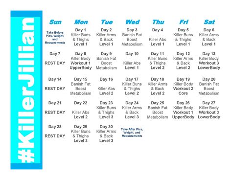 30 day shred schedule - analyticsJuli
