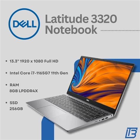 Dell Latitude 3320 13.3-inch Laptop Intel Core i7-1165G7 8GB Ram 256GB ...