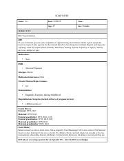 Soap Note Wk Soap Note Name T C Date Age Time Sex Female Subjective Cc