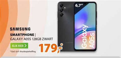 Samsung Smartphone Galaxy A05S 128GB Zwart Aanbieding Bij Expert