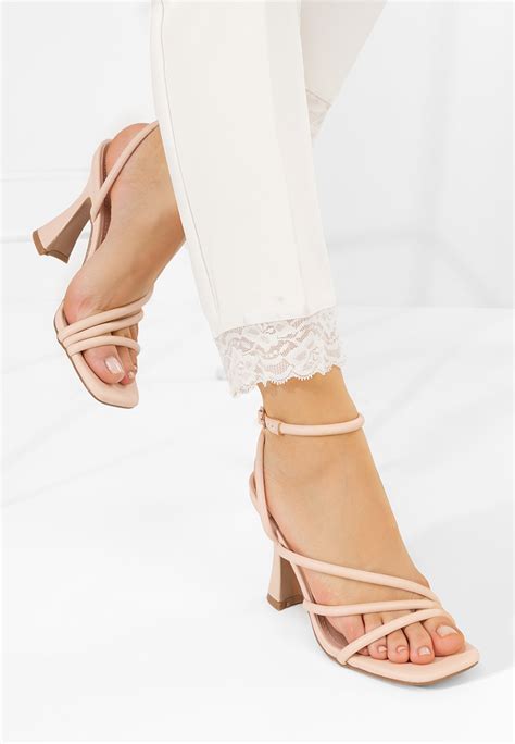 Sandale Cu Toc Jaquina Nude Zapatos