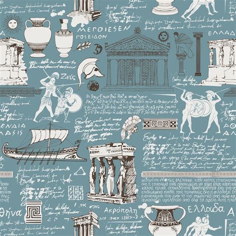 Premium Vector Seamless Background On Theme Of Ancient Greece