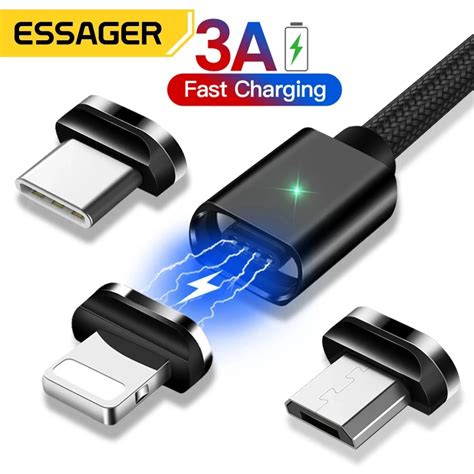 Essager magnetyczny kabel USB do iPhone 11 Pro Max Xiaomi Redmi magnes ...