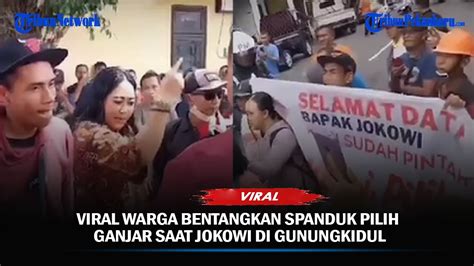 Viral Warga Bentangkan Spanduk Pilih Ganjar Saat Jokowi Di Gunungkidu