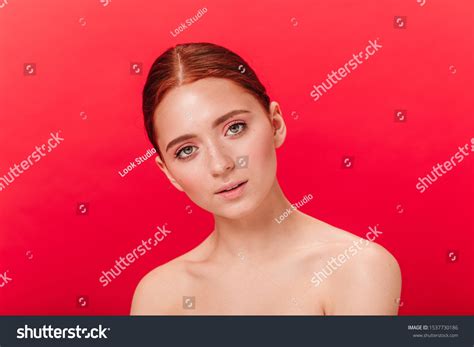 Curious Naked Girl Looking Camera Studio Stock Photo Shutterstock