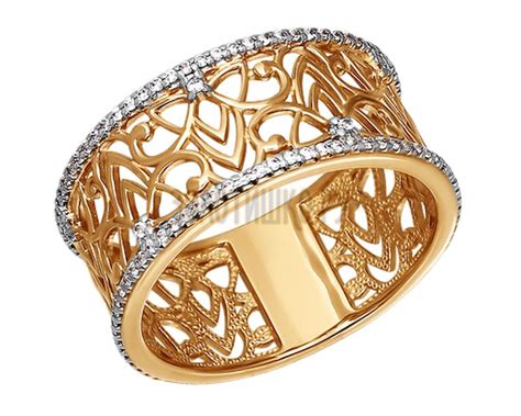 Ажурные кольца из золота - 71 фото