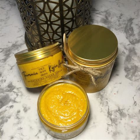 Turmeric Kojic Acid Face Body Bikini Scrub I Exfoliate I Moisturize I Even Tone I Glow Etsy