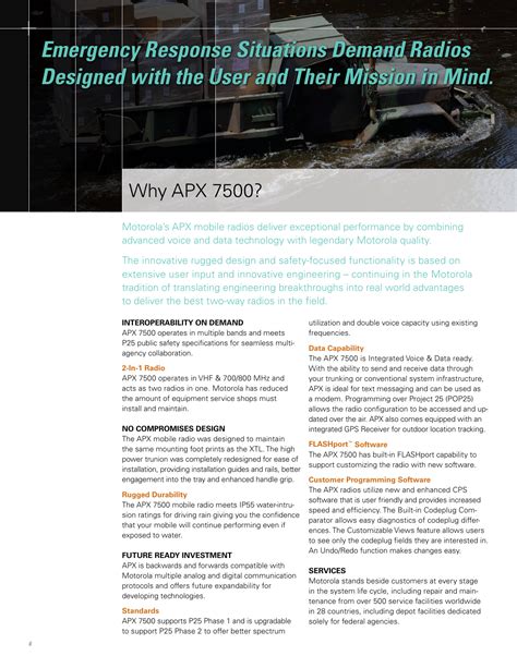 Motorola Apx 7500 Users Manual Mobile For Federal Markets