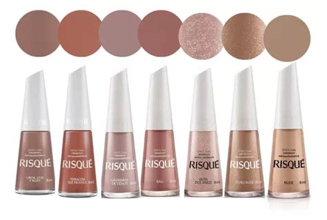 Kit C 7 Esmaltes Nude Risqué Famosos Desejados Moda Manicure MercadoLivre