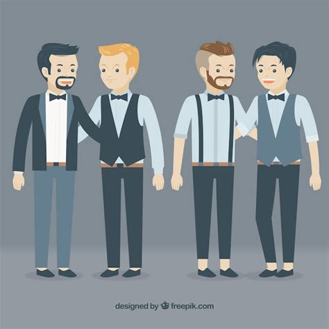 Casais Gay Em Estilo Hipster Vetor Gr Tis