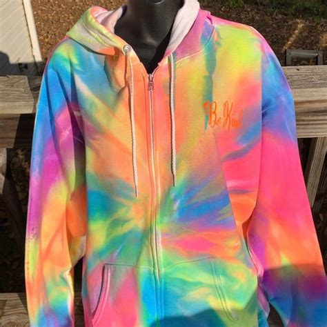 Tie Dye Zip Hoodie Etsy