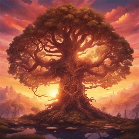 Yggdrasil In The Sunset By Bubbleleaf On Deviantart