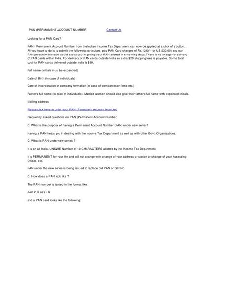 pan card details explanation