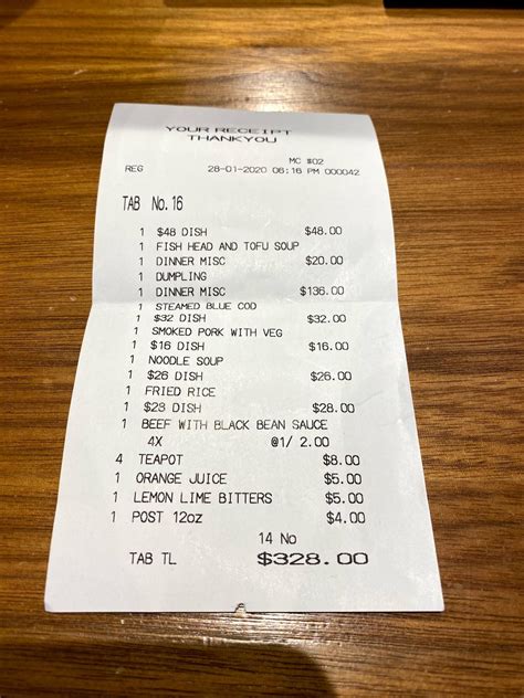 Menu at Jin Yue Chinese Restaurant, Queenstown 