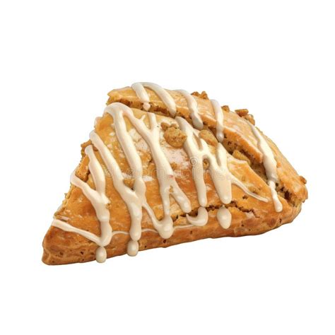 A Single Glazed Scone With Drizzled Icing Stock Illustration