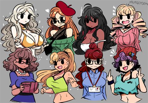 Murgoten Original Highres Girls Beret Bikini Black Bra Black Hair Blonde Hair Bra