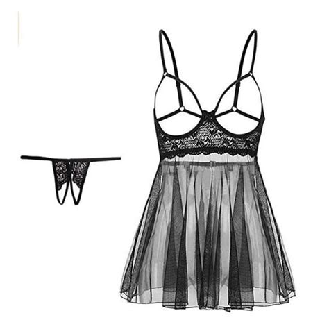 Lingerie Sexy éRotique G String sous Vetement Lace Bandeau Transparent Entrejambe Ouvert