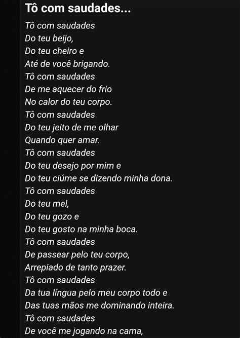 O Que Rima Com Saudades - Tô com saudades. Parte 1 em 2025 | Texto sobre saudade, Frases ...