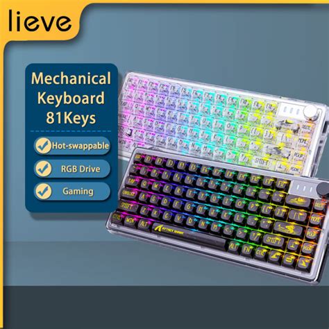 Keys Wireless Transparen Mechanical Keyboard Hot Swappable Three Mode Gaming Keyboards Rgb