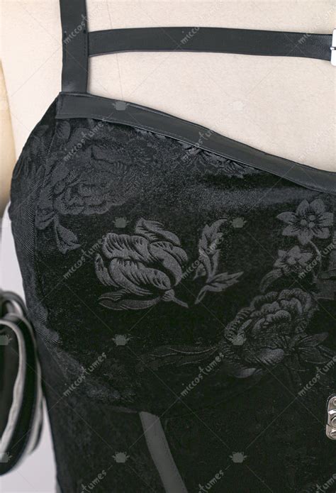 Women Plus Size Yennefer Derivative Sexy Lingerie Set Costume Black Dress And Short Jacket