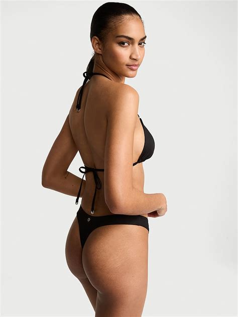 Buy Essential Triangle Bikini Top Pure Black Order Bikini Top Online Victoria S Secret Us