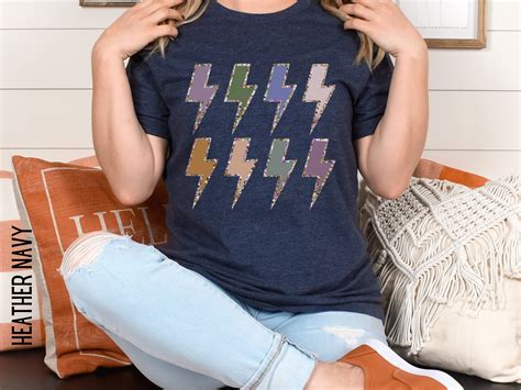 Lightning Bolt Shirt Lightning Bolt Tee Womens Crew Etsy