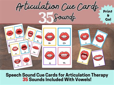 articulation cue cards speech sound visuals mouth shapes bundle