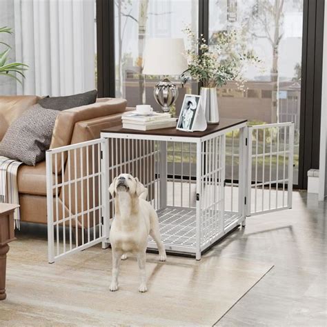 Cage Chien Int Rieur Bois Caisse En M Tal Pour Moyen Chien Maison Avec