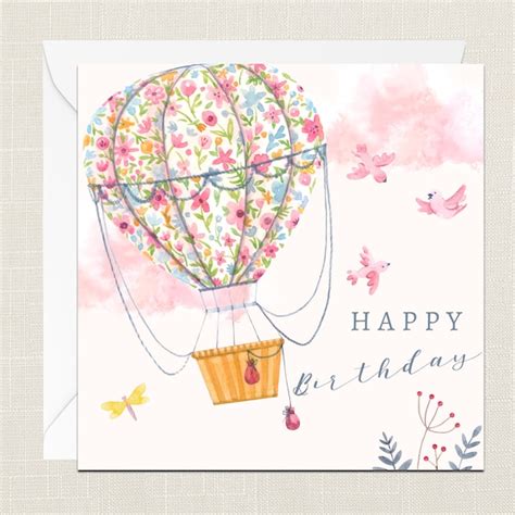 Hot Air Balloon Card Etsy