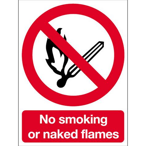 Self Adhesive Vinyl No Smoking Or Naked Lights Sign Mm X Mm Not Branded No Smoking