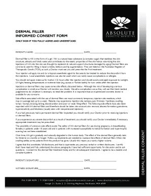 Fillable Online Dermal Filler Information And Consent Form