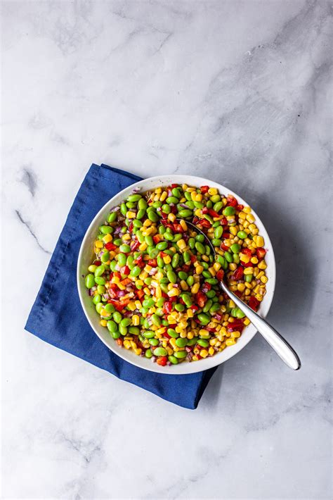 Edamame Bean Salad With Corn And Rice Vinegar Balancing Bowls