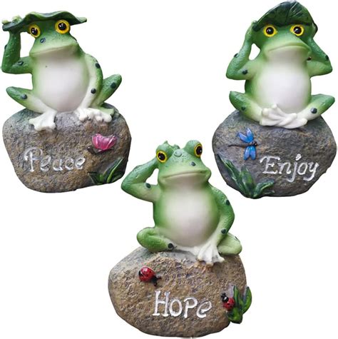Lanker Frog Garden Statues 3 Pack 5 Inch Frogs Sitting