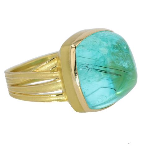 18k Yellow Gold Ring With Mozambique Paraiba Tourmaline By Barbara