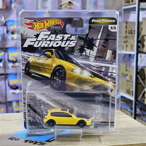 Hot Wheels Premium Honda Civic Eg Fast And Furious Fast Tuners Yellow Free Protector Shopee