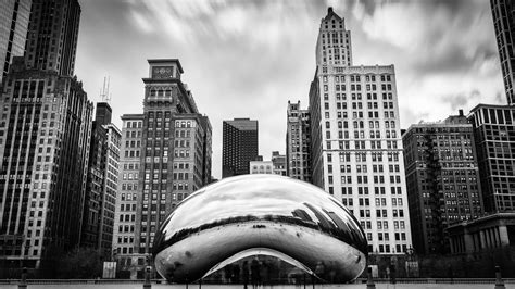 Download Skyscrapers Behind The Cloud Gate Wallpaper