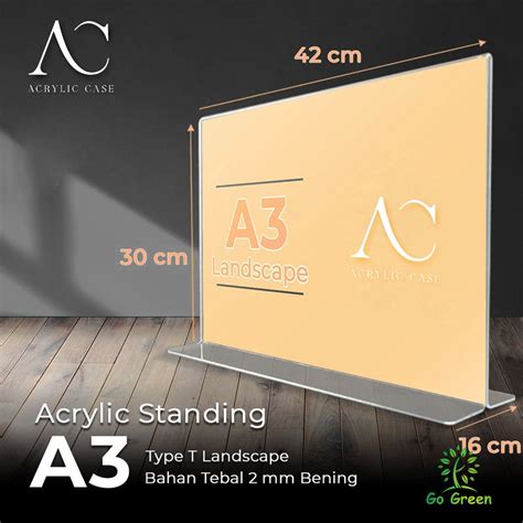 Jual Acrylic Tent Card Holder A Landscape Tempat Brosur Meja Akrilik