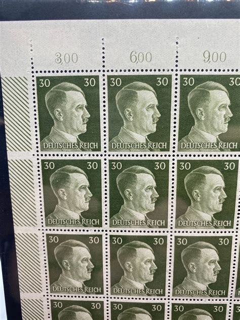 Ww2 Full Sheet Of Hitler Stamps