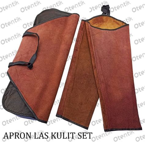 Jual Apron Las Coklat 1set Dada Lengan Premium Welder Apron Celemek