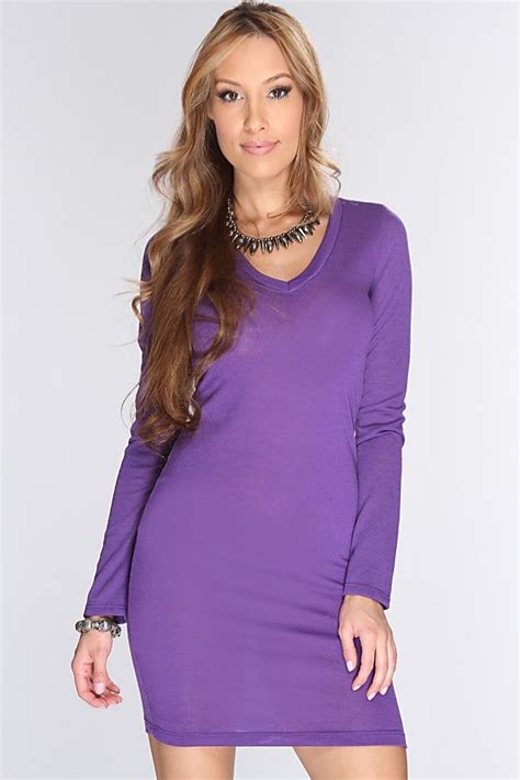 Purple Long Sleeve Sweater Dress Dresses Pinterest